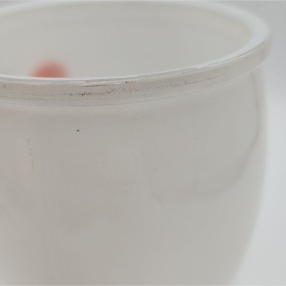 Vintage Bartlett Collins White Gay Fad Canister Cookie Jar Frosted Glass Handpai - Picture 12 of 16